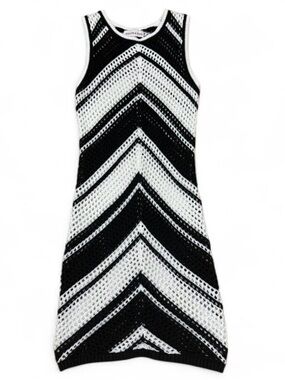 Black & White Chevron Knit Tank Dress